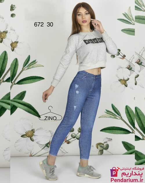 قیمت خرید شلوار جین زاپ دار دخترانه جدید